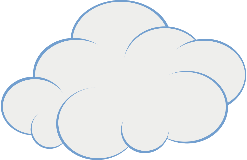 a fluffy cloud with a skyblue border